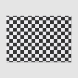 Black and White Checkerboard Squares Tissue Paper