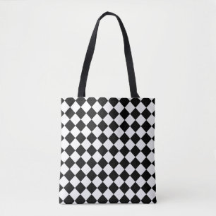 Black and White Checkerboard Tote Bag