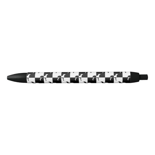 Black and White Checkerboard Weimaraner Pen (Front)