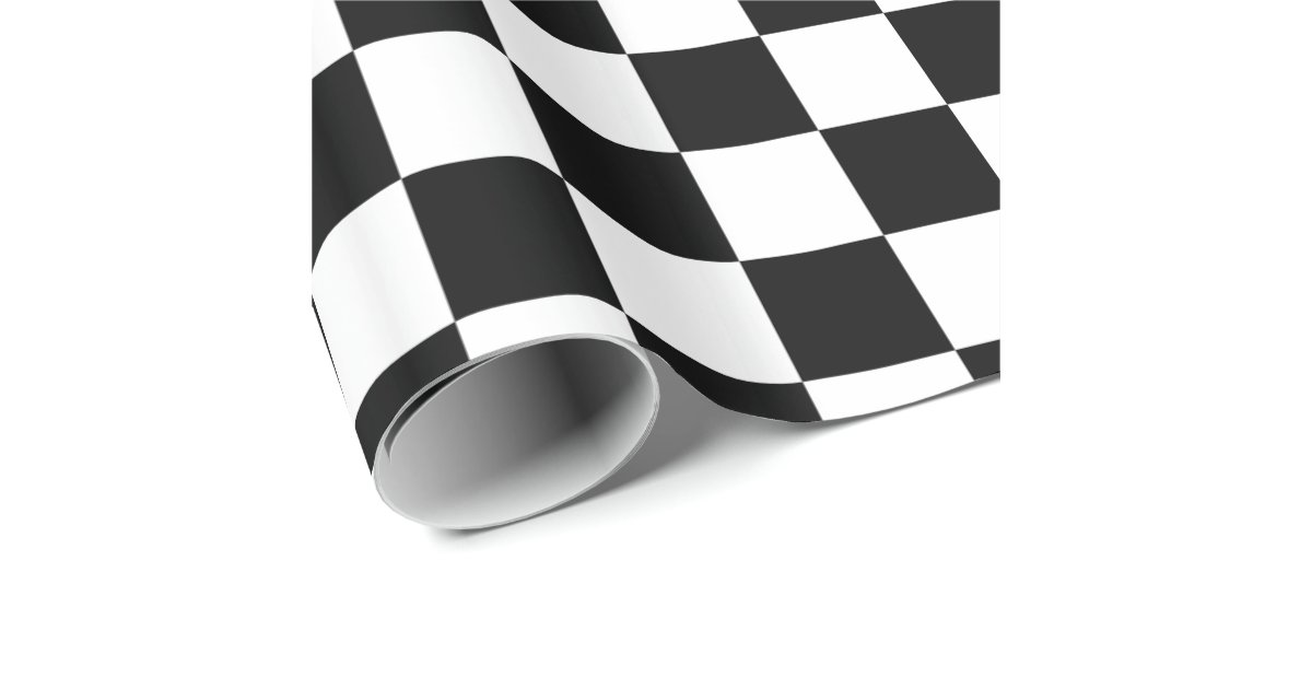 Black and White Checkerboard Wrapping Paper | Zazzle