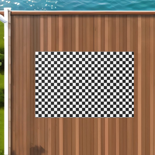 Black and white checkered area patio outdoor rug (Insitu (Outdoor 1))
