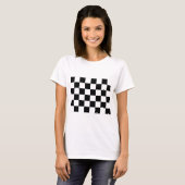 Black and White Checkered Auto Racing Flag T-Shirt (Front Full)