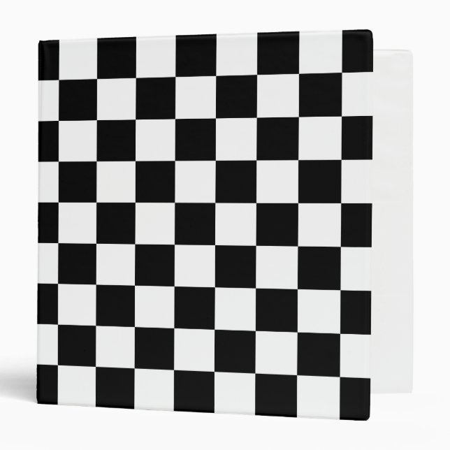 Black and White Checkered Avery Binder (Front/Inside)