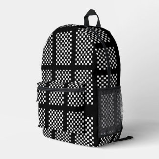 Black and White Checkered Backpack