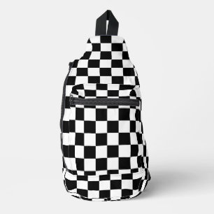 Black and White Checkered Backpack HAMbyWG Sling Bag