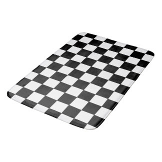 Black and White Checkered Bath Mat