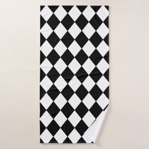 Black and White Checkered Bath Towel