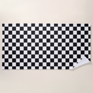 Black and White Checkered Beach Towel