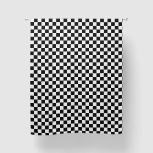 Black and white checkered blackout curtains