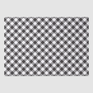 Black and White Checkered Buffalo Plaid Tissue Paper