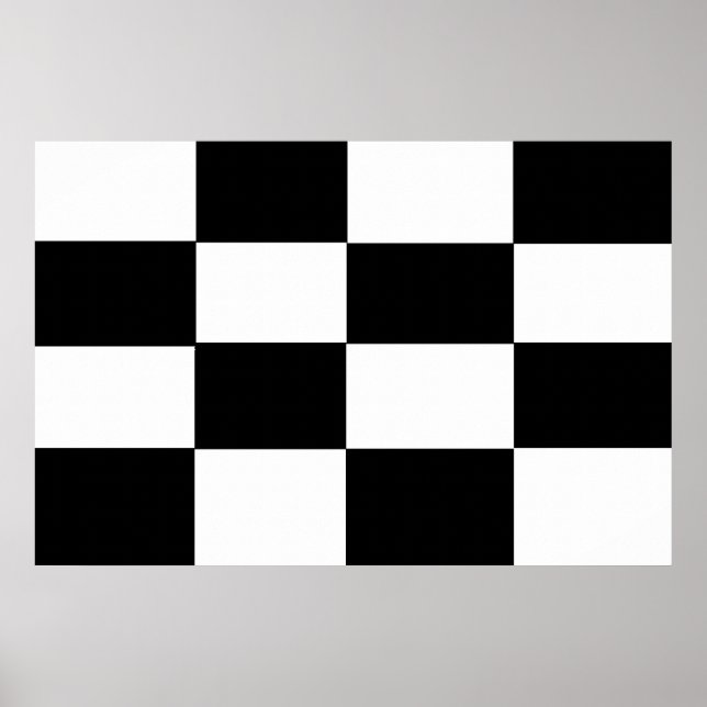 Black and White Checkered Canvas Print (Front)