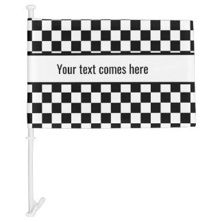 Black and white checkered car flag