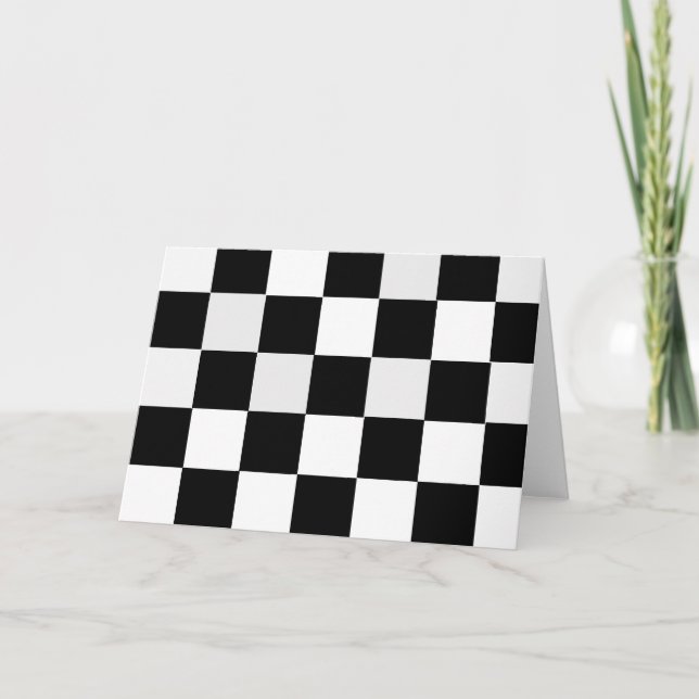 Black and White Checkered Card (Front)