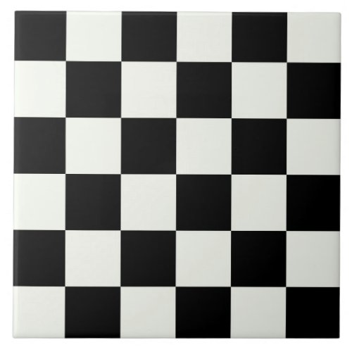 Black and White Checkered Check Pattern Ceramic Ti Ceramic Tile