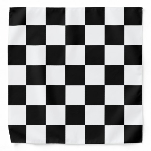 Black And White Checkered Checkerboard Pattern Bandana