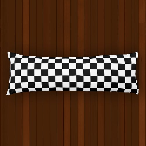 Black And White Checkered Checkerboard Pattern Body Pillow
