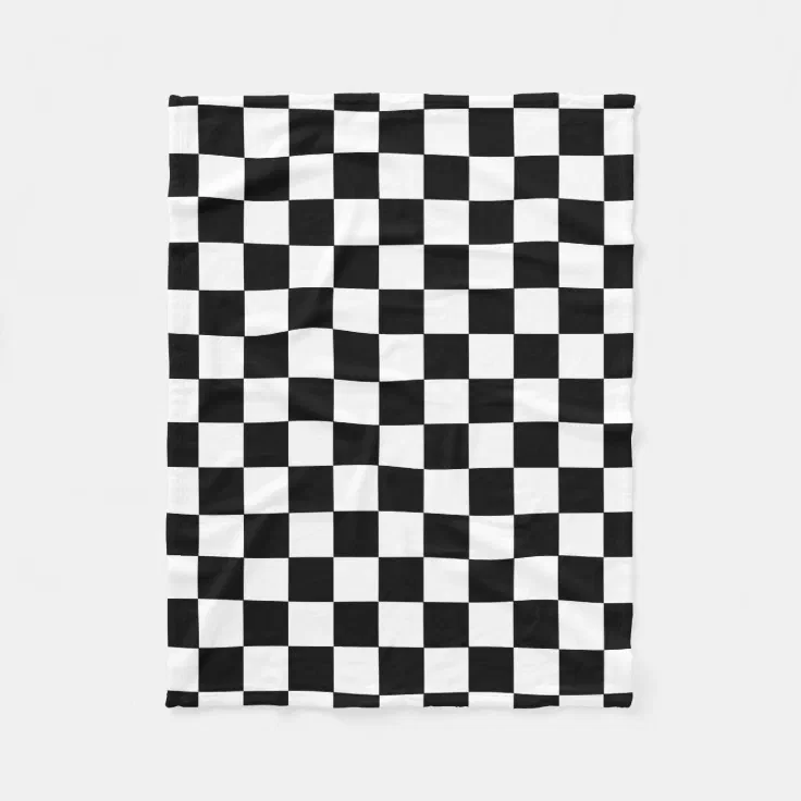 Black And White Checkered Checkerboard Pattern Fleece Blanket Zazzle