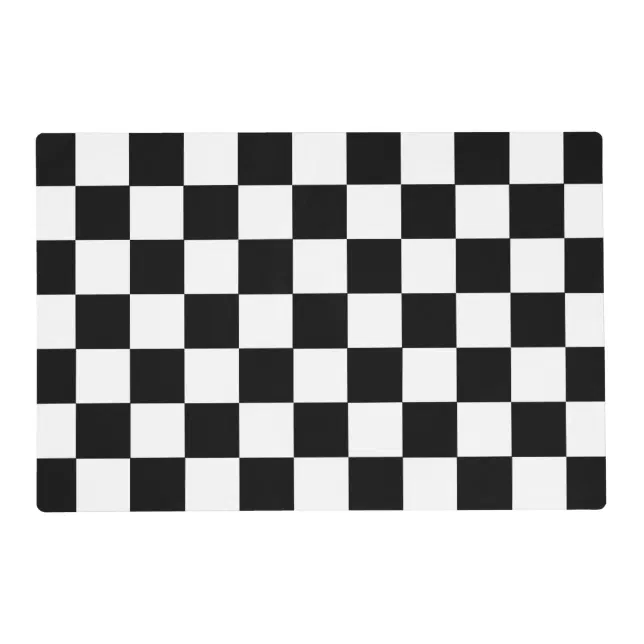Black And White Checkered Checkerboard Pattern Placemat Zazzle