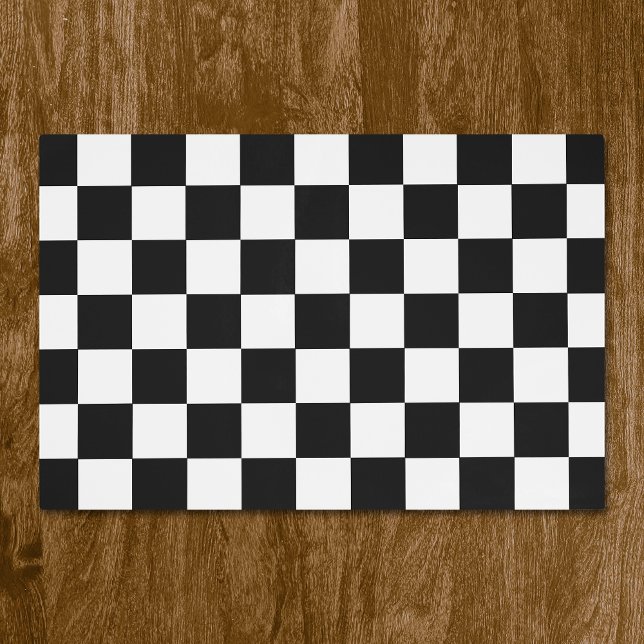 Black And White Checkered Checkerboard Pattern Placemat (Creator Uploaded)