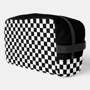 Black and White Checkered Chess Pattern Dopp Kit