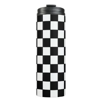 Black And White Checkered Classic Pattern Thermal Tumbler by stdjura at Zazzle