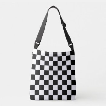 Black And White Checkered Crossbody Bag by CraftyCrew at Zazzle