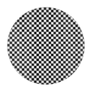 Black and white checkered  cutting board