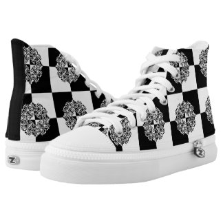 Women's Black And White Checkered Shoes & Sneakers | Zazzle
