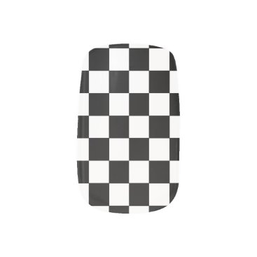 Black and White Checkered | DIY Background Color Minx Nail Art