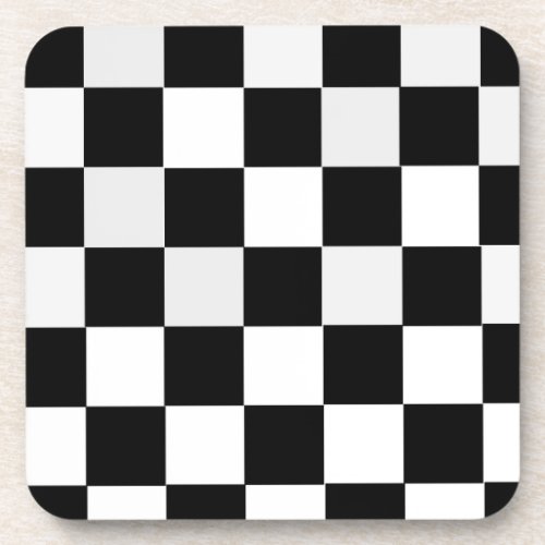 Black and White Checkered Drink Coaster