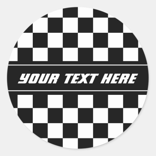 Black and white checkered flag auto racing sticker