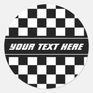 Black and white checkered flag auto racing sticker