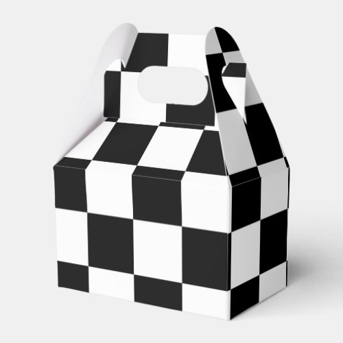 Black and White Checkered Flag Boys Party Gift Box