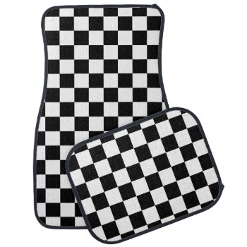 Black And White Checkered Flag Car Mat by theunusual at Zazzle