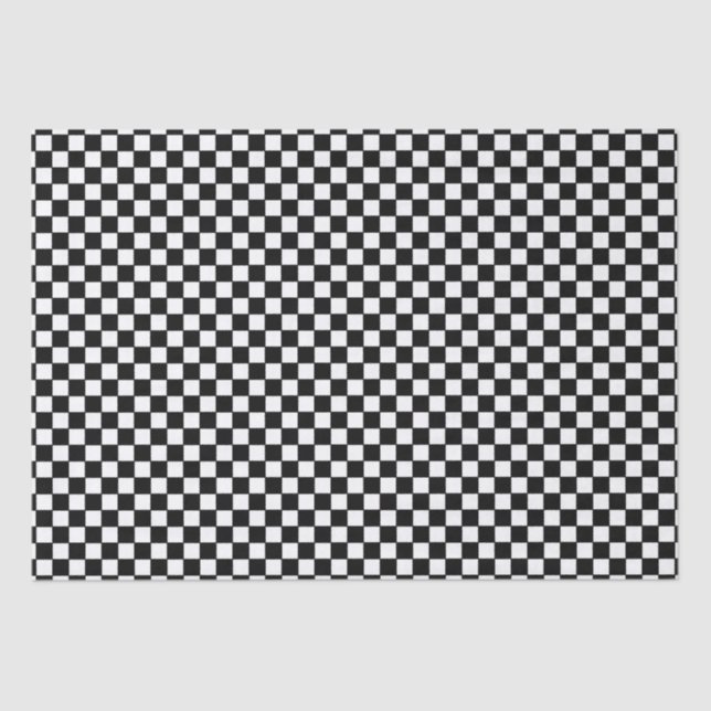 Black and White Checkered Flag Car Racing Tissue Paper (Front)