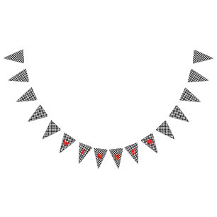 Black and White Checkered Flag Party Bunting