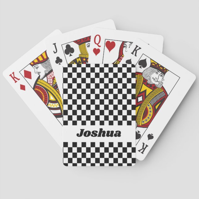 Black and White Checkered Flag Poker Cards (Back)
