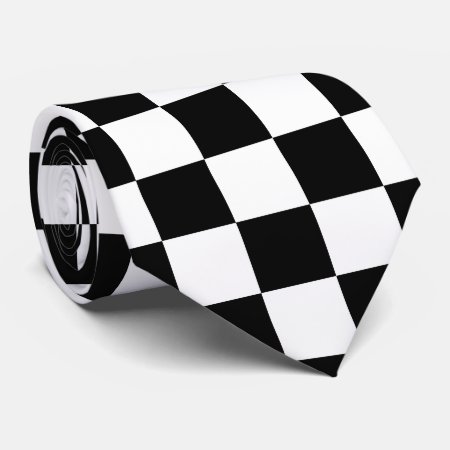 Black And White Checkered Flag Tie