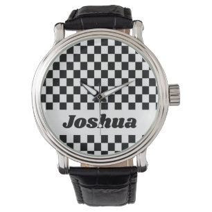Black and White Checkered Flag Watch