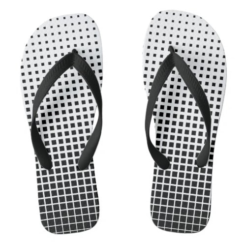 Black and White Checkered Flip Flops