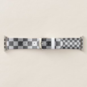 Black and White Checkered Geometric Apple Watch Band