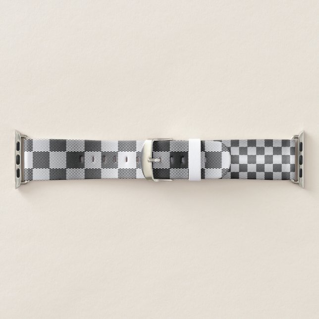 Black and White Checkered Geometric Apple Watch Band (Band)