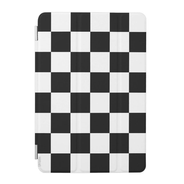 Black and White Checkered iPad Case (Front)