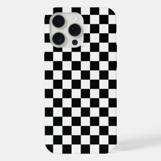Black and White Checkered iPhone 15 Pro Max Case