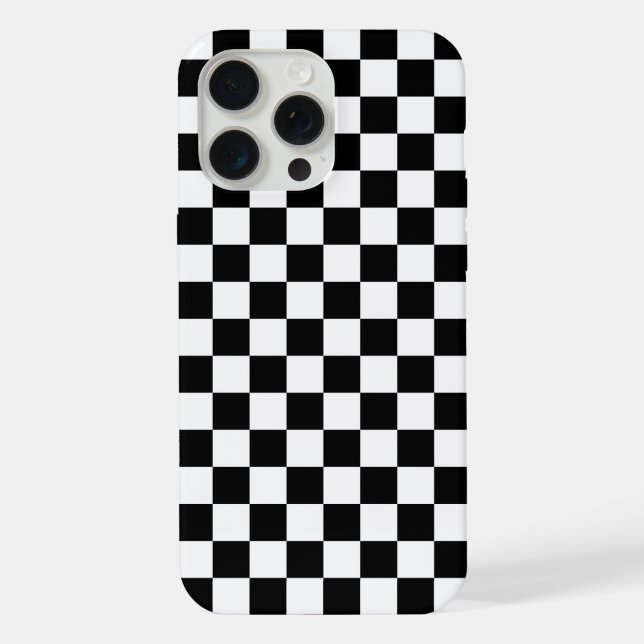 Black and White Checkered iPhone Case (Back)