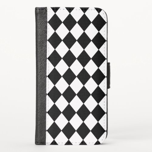 Black and White Checkered iPhone Wallet Case