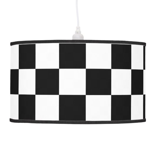 Black And White Checkered Lamp (Left)