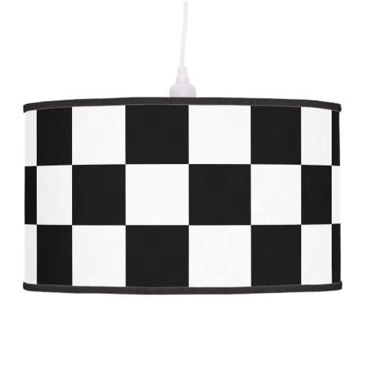 Black And White Checkered Lamp (Right)