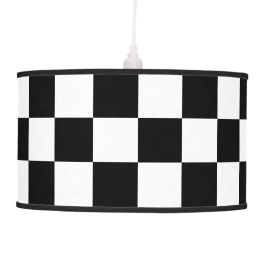 Black And White Checkered Lamp (Front)