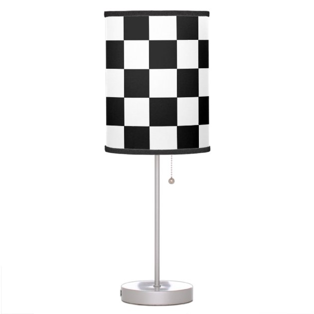 black and white checkered lamp